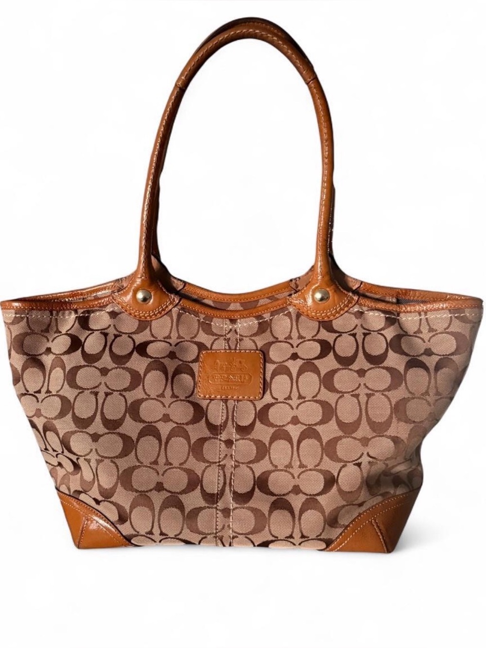 Vintage Coach Bleecker Jacquard Leather Tote - Serial Number C0869-12564